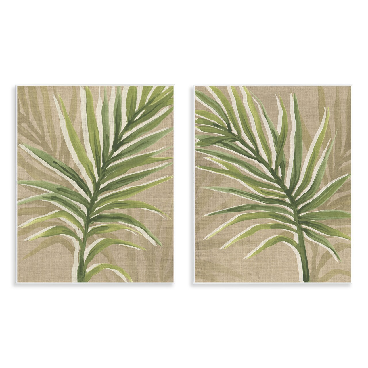 Stupell Industries Natural Palm Leaves Wall Plaque Design by June Erica Vess